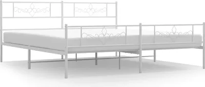 Obrázok produktu pre vidaXL Posteľný rošt s čelom a nohami kovový biely 193x203 cm