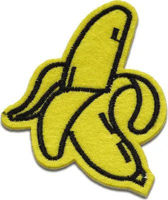 Produktbild von Banane Obst Frucht - Aufnäher, Bügelbild, Aufbügler, Applikationen, Patches, Flicken, Zum Aufbügeln, Größe: 5,4 x 7,3 cm