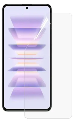 A screen protector is shown placed over a smartphone screen.