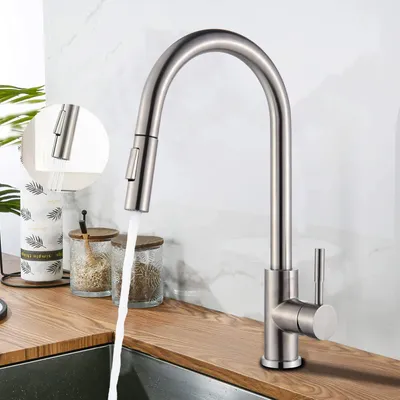 Produktbild von Edelstahl Ausziehbar Küchenarmatur mit brause 360°Küche Mischbatterie Wasserhahn
