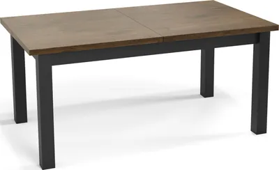 Obrázek produktu pro Moderní Obdélníkový Rozkládací Jídelní Stůl - Úspora místa - Černé Dřevěné Nohy -  120 až 160 cm - Dub Lefkas - 120 x 67 cm