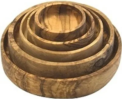 Produktbild von Olivenholzschalen-Set niedrig 6-8-10-12-14 cm