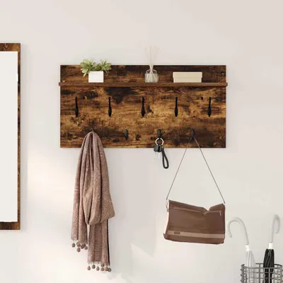 Produktbild von Wandmontierter Kleiderständer Räuchereiche 80 x 40 x 12 cm