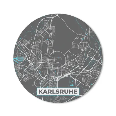 Produktbild von MuchoWow® Mauspad Mousepad Stadtplan - Karlsruhe - Deutschland - Karte 40x40 cm - Mousepads - Maus Mat - Pad - Mausunterlage - Schreibtisch Accessoires