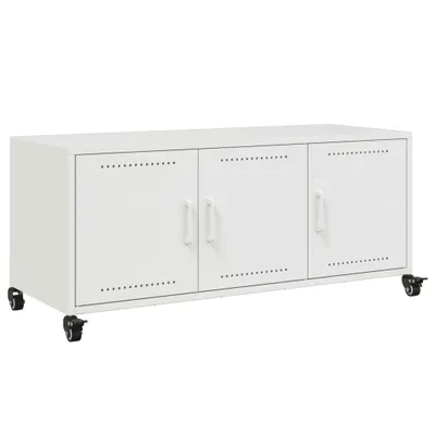 Produktbild von vidaXL TV-Schrank Weiß 100,5x39x43,5 cm Kaltgewalzter Stahl