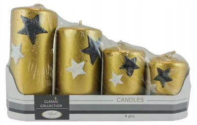 Produktbild von Adpal Goldene Kerzen Set 4 Stk. Weihnachtsdekoration Geschenk