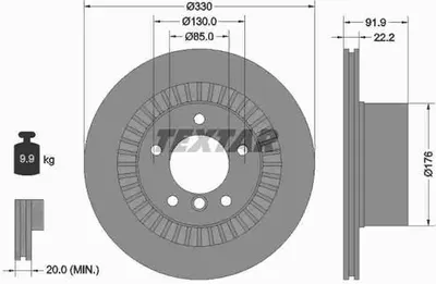 Produktbild von Bremsscheibe TEXTAR 98200 2619 0 1