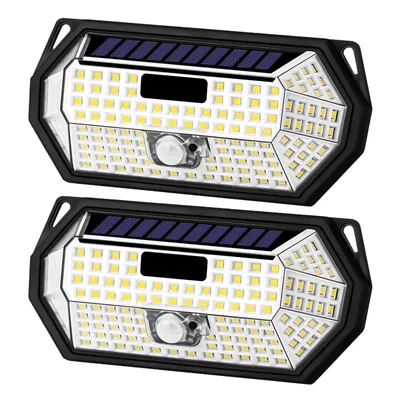 Produktbild von LQWELL Außen mit Bewegungsmelder, 300° LED Solarleuchten Lampe, Solar Wandleuchte, Superhelle Aussenleuchte IP65 Wasserdichte, 3 modi, (2 Stk)