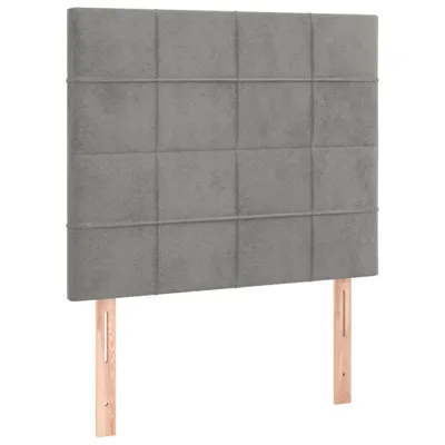 Produktbild von Kopfteil Hellgrau 80x5x118/128 cm Samt