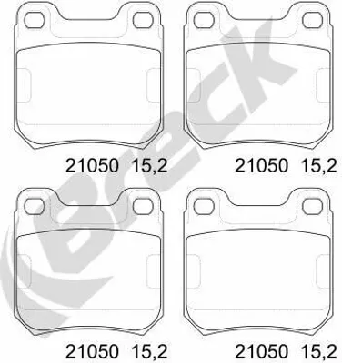 Produktbild von BRECK Bremsbeläge Satz Hinten Bremsklötze für OPEL Omega B Limousine (V94) 21050 00 704 00