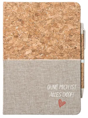 Produktbild von Huuraa Notizbuch A5 Ohne mich ist alles doof 80 Blatt inkl. Kugelschreiber Tagebuch Geschenkidee