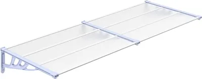 Immagine prodotto di vidaXL Tettoia per porta grigia e trasparente 239x90 cm in policarbonato
