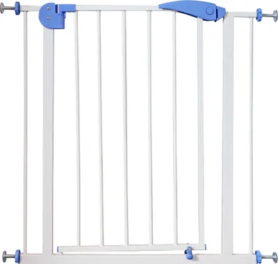 Image de Toboli Barrière de sécurité réglable 75-82cm Acier revêtue de poudre et ABS En bleu et blanc Grille Protection Enfants Bébé & Animaux Escaliers Maison sécurisée