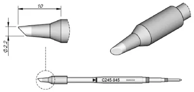 Produktbild von JBC C245945 Lötspitze Rundform abgeschrägt Spitzen-Groesse 2.2 mm Inhalt 1 St.