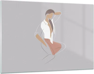 Produktbild von Bilder auf glas - Einteilig - Frau Grafik Modern - 120x80cm - Glasbilder - Wandbilder - Bilder - zum Aufhängen bereit - Wanddekoration aus Glas - Glas Bilder - Wandbild auf Glas - GAA120x80-4266