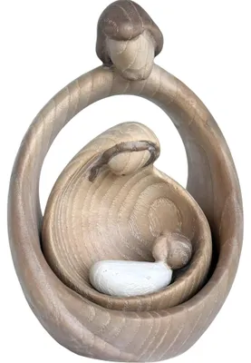 Holz-Krippenfigur Heilige Familie 5 cm, handbemalt