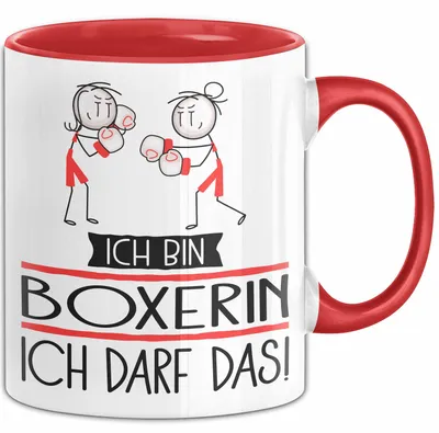 Produktbild von Geschenk für Boxerin Tasse Lustige Geschenkidee Geburtstag Ich Bin Boxerin Ich Darf Das (Rot)