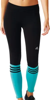 Produktbild von adidas Damen Laufhose Response Long Tight Women Gr.XS black-shock green (AI8294)