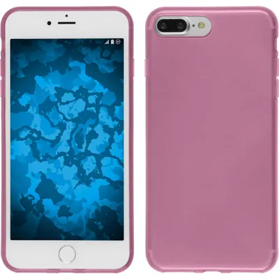 Produktbild von PhoneNatic Case kompatibel mit Apple iPhone 7 Plus / 8 Plus - rosa Silikon Hülle transparent + 2 Schutzfolien