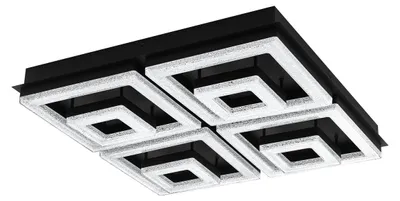 Immagine prodotto di Eglo 99328 FRADELO 1 plafoniera LED 46,5W 520x520mm nero chiaro bianco caldo