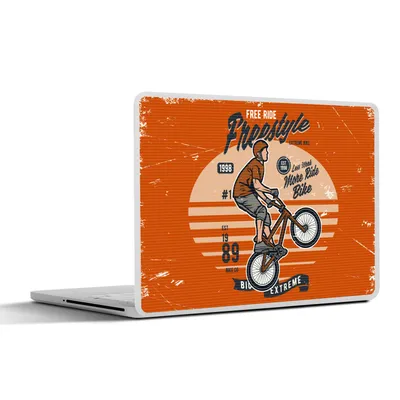 Produktbild von MuchoWow® Laptop Aufkleber Sticker Cover Mann - Fahrrad - Retro 40x30 cm - Laptop Dekoration - Selbstklebend