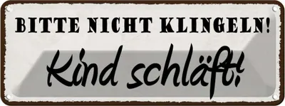 Produktbild von vianmo Blechschild 10x27 cm nicht klingeln Teens Spruch Zitat Kind schläft Witz Humor Lustig Spaß Kids Kinder
