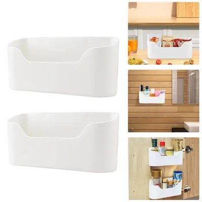 Produktbild von Wandmontierter Schrank Organizer,Aufbewahrungsbox Kunststoff, klebend, 26,8×15×8,3 cm, vielseitig Ordnungsboxen