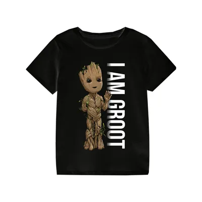 Productafbeelding van Marvel Studios "Ik ben Groot" kinder T-shirt, maat M, zwart, uni
