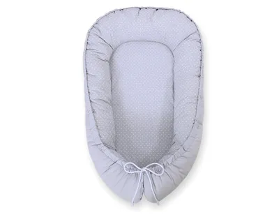 Image de Cocon pour bébé Premium Gris Réversible avec Certificat Okotex