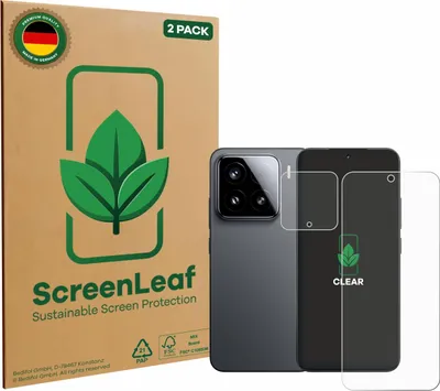 Produktbild von 2x ScreenLeaf Schutzfolie für Xiaomi 15 (Display+Kamera) nachhaltiger Displayschutz Display Schutz Folie Klar Transparent