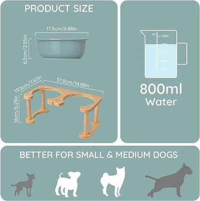 Produktbild von Hunde- und Katzenfutterstation - Komfortabeles Fressen für kleine Haustiere