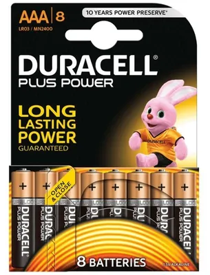 Imagen del producto de Duracell Plus, pilas alcalinas micro AAA LR03, 1.5 V (blíster de 8 unidades)