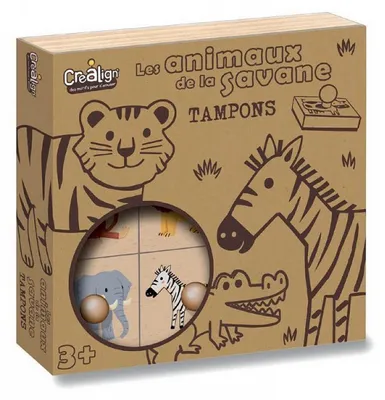 Obrázok produktu pre Drevené pečiatky s držiakom - Savana