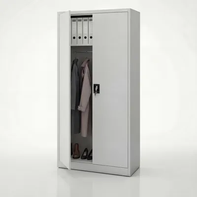 Produktbild von Metallschrank C34 Aktenschrank Werkzeugschrank Umkleideschrank Spind Flügeltüren Kleiderstange Pulverbeschichtung Metall Abschließbar 185 cm x 90 cm x 45 cm (H x B x T) Farbe: Grau
