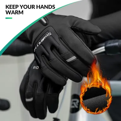 Produktbild von ROCKBROS Winterhandschuhe Touchscreen Handschuhe für Outdoorsport Schwarz gr. L