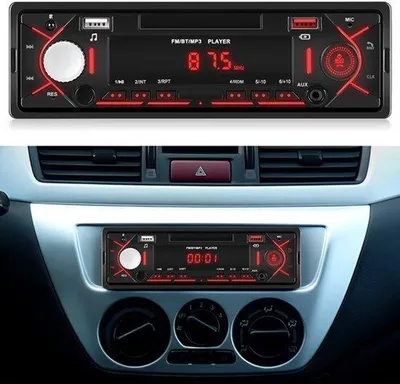 Zdjęcie produktu dla Radio samochodowe 1 DIN z Bluetooth 5.0, radio samochodowe 1 DIN z FM, Bluetooth, wejściami USB/SD/AUX, funkcją zestawu głośnomówiącego, 2 portami USB/AUX/SD/TF/MP3, obsługujące szybkie ładowanie