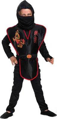 Produktbild von Kinder Drachen Ninja Kostüm (Overall, Armor und Maske) Größe: 116 (4-5 Jahre)