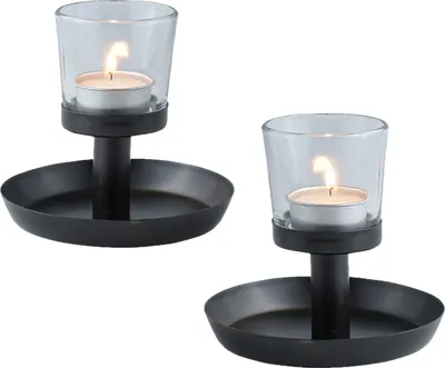 Produktbild von 2er Set Moderne Deko Teelichthalter Kerzenhalter Kerzenständer Hyban