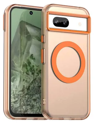Produktbild von Magnetisch Hülle für Google Pixel 8 A, Schlank Durchscheinend Matt Stoßfest Handyhülle Orange