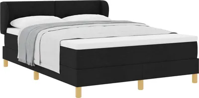 Obrázok produktu pre Posteľ s pružinovým rámom s matracmi Čierna 160 x 200 cm látka