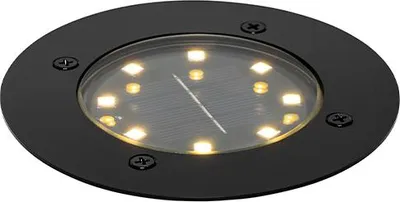 Produktbild von QAZQA - Modern Moderner Bodenstrahler schwarz inkl. LED IP65 Solar - Terry I Außenbeleuchtung - Aluminium Rund - I (nicht austauschbare) LED