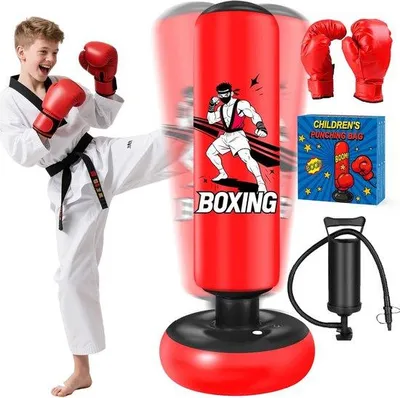 Produktbild von Famanu Standboxsack für Kinder 168 cm mit Boxhandschuhen und Pumpe