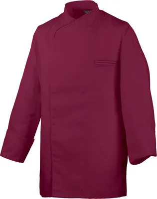 Produktbild von Koch-Jacke, langarm, Uni, mit Druckknöpfen, bordeaux, Größe 5XL : bordeaux : 65% Polyester 35%Baumwolle 220 g/m² : 5XL