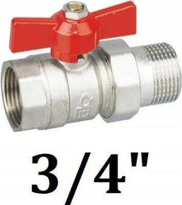 Obrázek produktu pro Kulový ventil se šroubením a 3/4palcovým půlšroubem