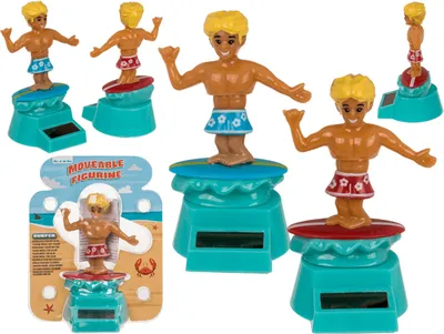 Produktbild von Surfer Solarfigur Wackelfigur, Meer, Strand Surferboy Wackelkopffigur Deko Welle