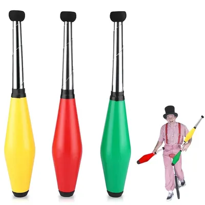 Produktbild von Jonglierkeulen Set – 3 Stück Juggling Clubs für Anfänger & Profis, 42cm, leicht & robust, Jonglierstäbe für Training & Shows