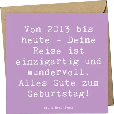 Produktbild von Mr. & Mrs. Panda Deluxe Karte Spruch 2013 Geburtstag - Lavendeltraum - Geschenk, Geburtstagsfeier, doppelkarte, Geburtstagsspruch, Glückwunschkarte, faltkarte, Klappkarte