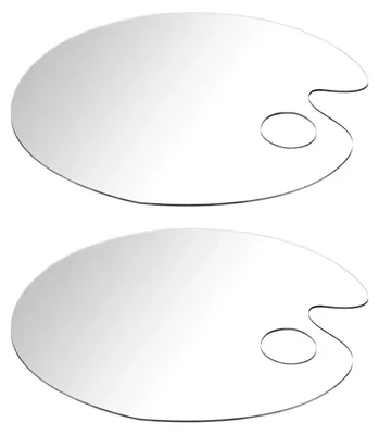 Productafbeelding van Acrylverfpalet - Ovaal met duimgat - voor creatieve kunstschilderijen - 25x15 cm - 2 stuks