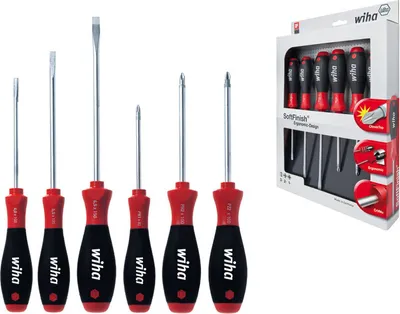 Produktbild von Wiha SoftFinish® Schlitz/Phillips/Pozidriv Schraubendrehersatz, 6-tlg. (302 HK6 01)