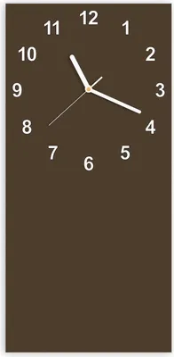 Produktbild von Wanduhr aus Glas mit Motiv Dunkelbrauner Hintergrund- 30 x 60 cm - inkl. Aufhängesystem